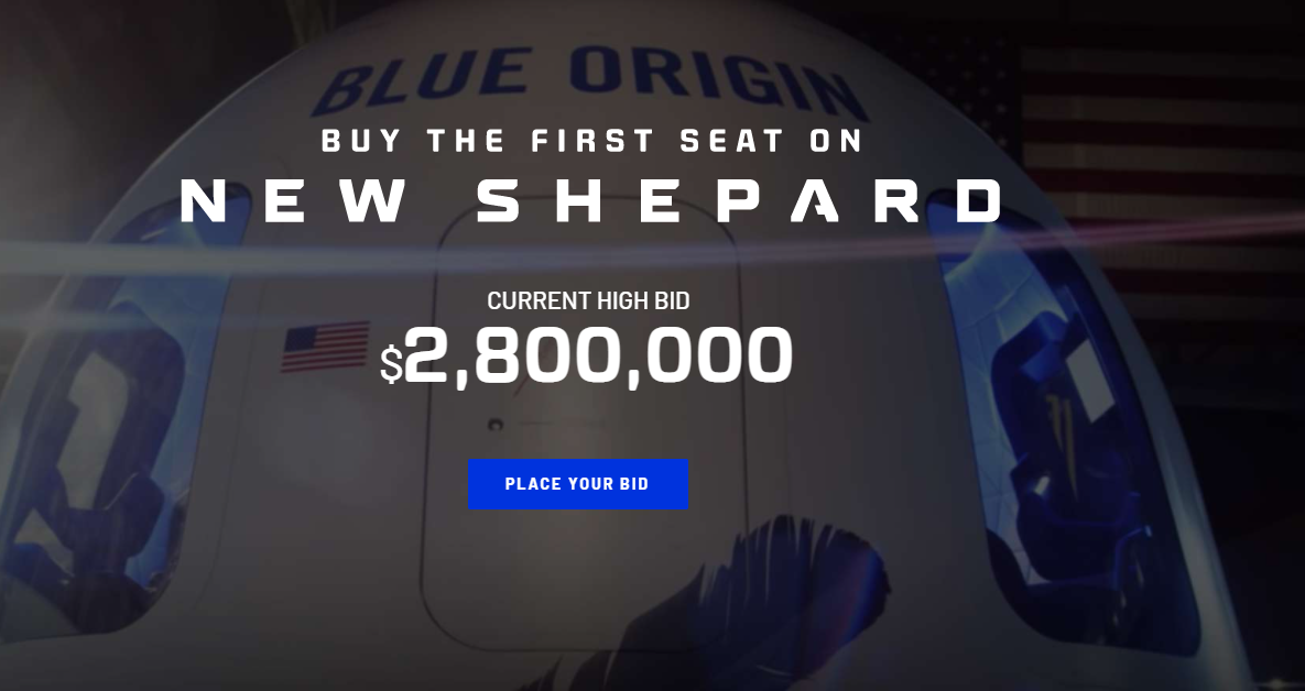 Blue Origin: Στο «σφυρί» ένα εισιτήριο για το διάστημα