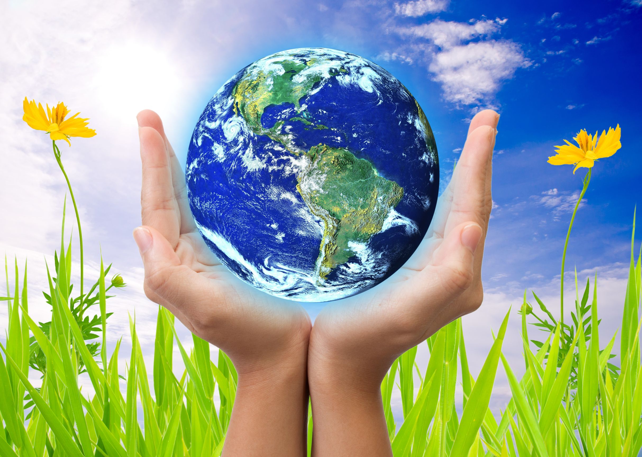 Год экологии и окружающая среда. Берегите землю. Чистота природы. Земной шар в руках. Планета в руках.