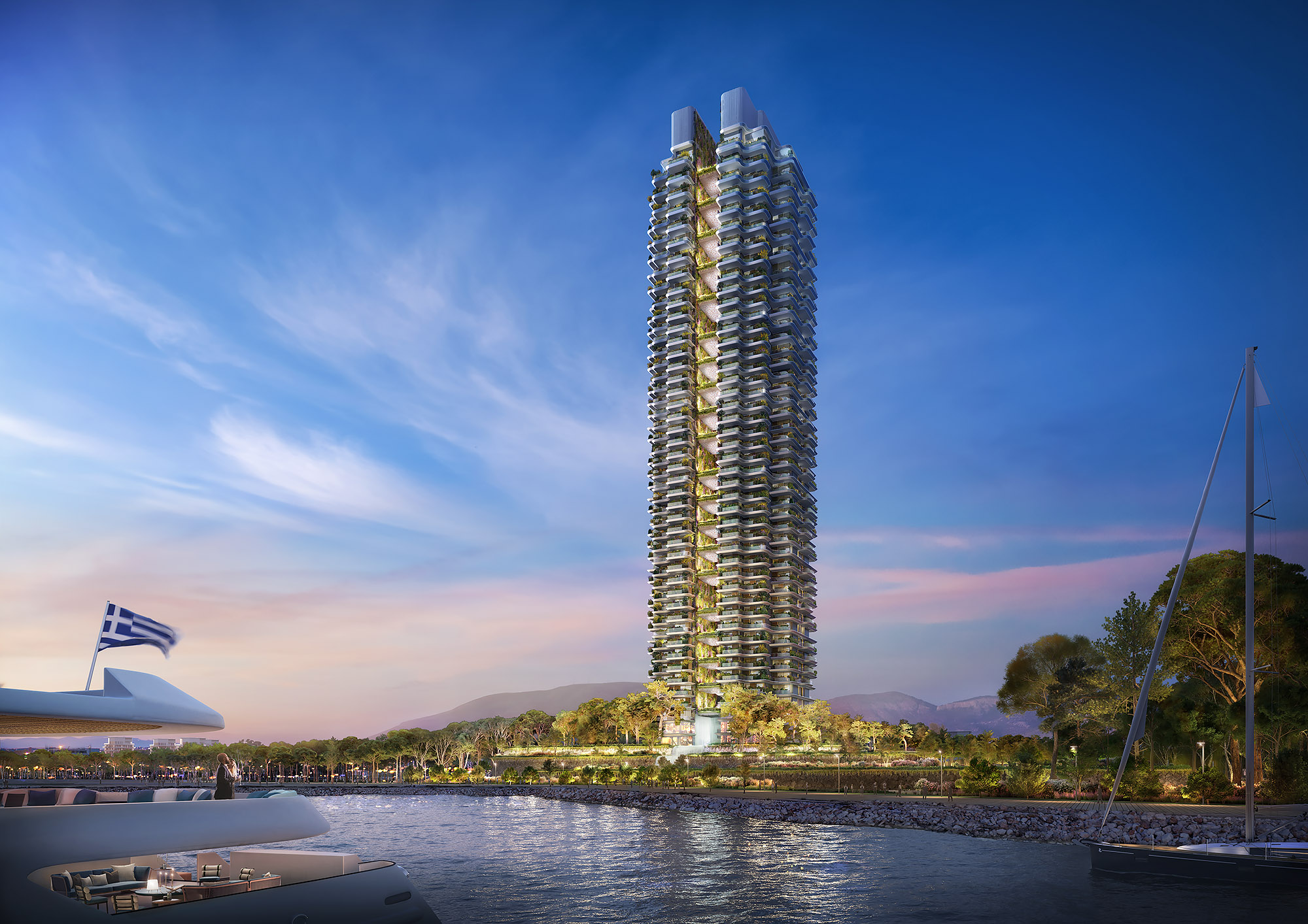 Lamda Development: First high-rise tower design, specs unveiled for seaside Helleniko site