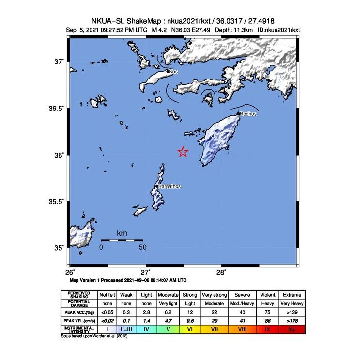 4.4 magnitude earthquake in Rhodes