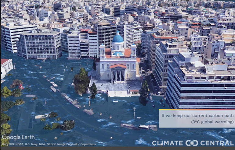 Κλιματική αλλαγή – Θεσσαλονίκη και Πειραιάς θα μετατραπούν σε… Βενετία [Εικόνες]