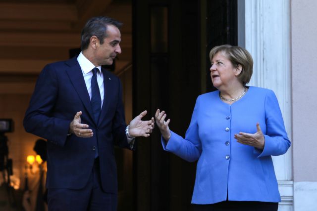 References to difficult neighbor Turkey, Greek-German relations and bailout-era regrets dominate Mitsotakis-Merkel meeting in Athens