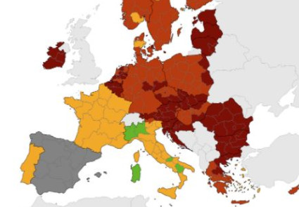 Χάρτες ECDC – Κοκκίνισε ολόκληρη η Ελλάδα  – Οι περιοχές στο «βαθύ κόκκινο»