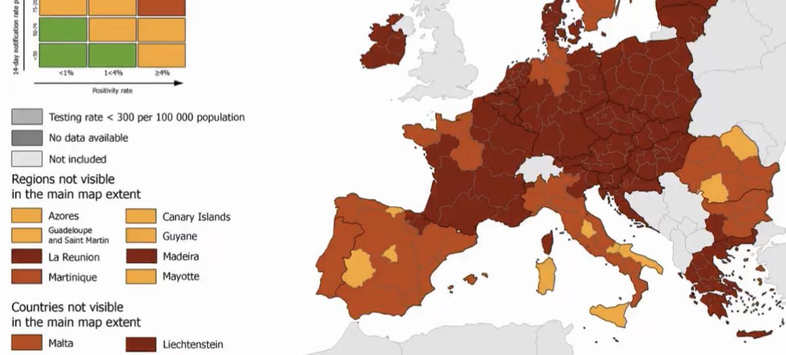 ECDC –  «Κοκκίνισε» όλη η Ευρώπη μέσα σε τρεις μήνες