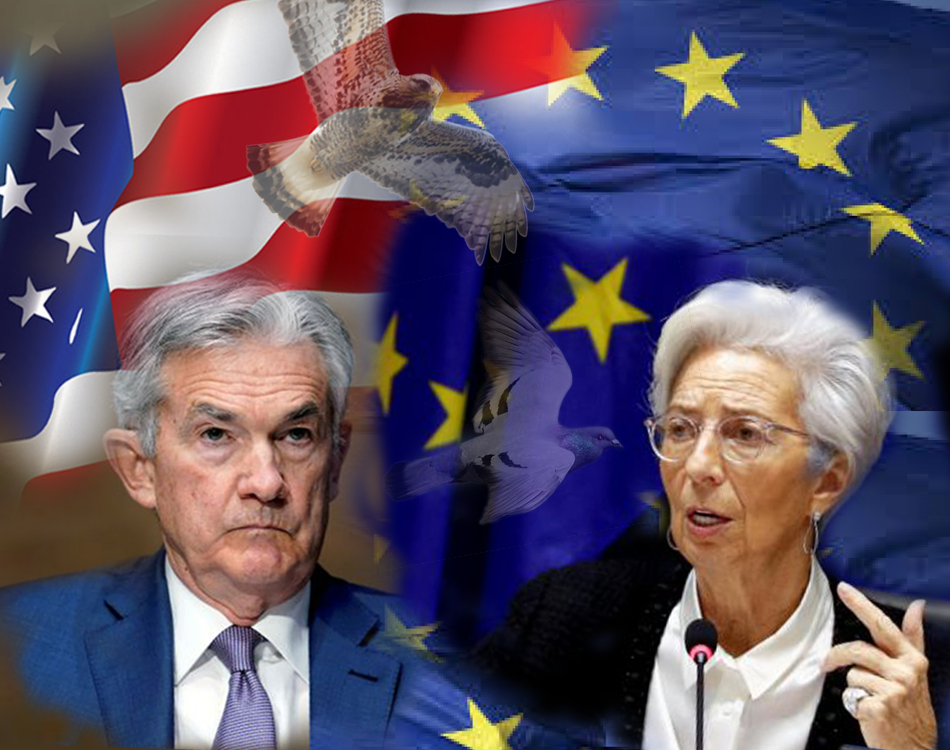 Τα περιστέρια της ΕΚΤ και τα γεράκια της Fed: Δύο τράπεζες σε «διαφορετικά σύμπαντα»