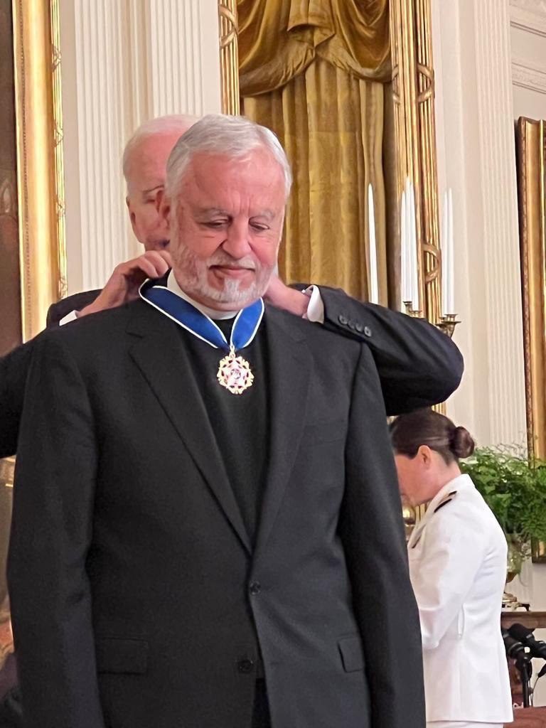 Father Alex Karloutsos presented with Presidential Medal of Freedom by Joe Biden