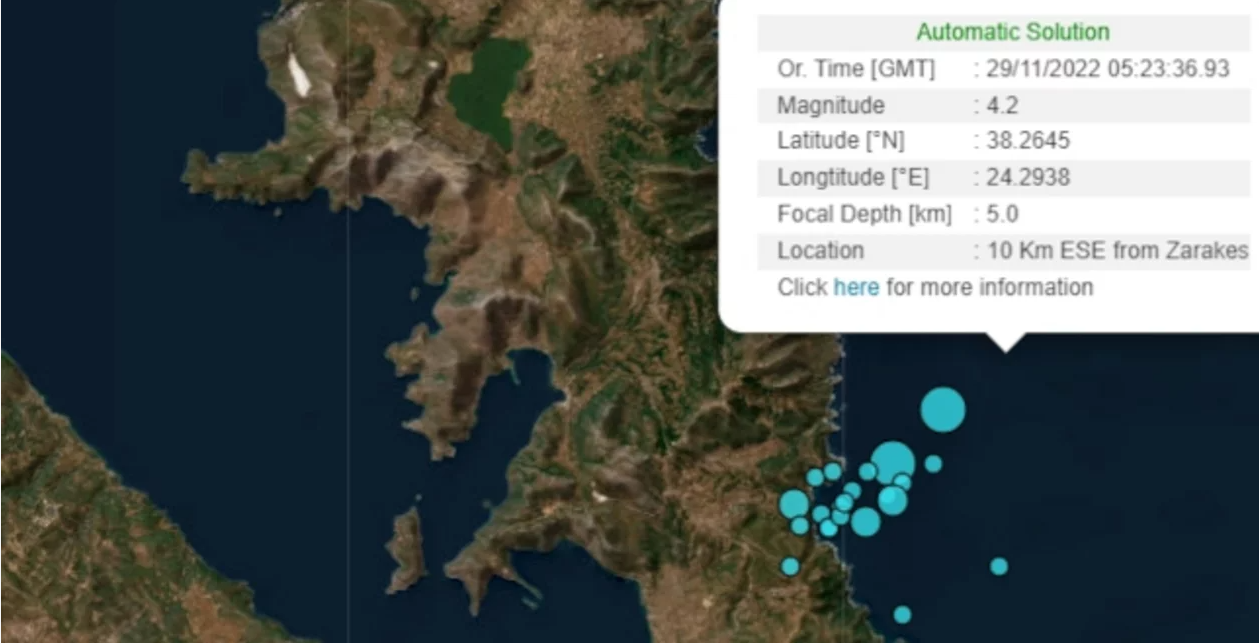 Barrage of aftershocks after 4.7 Richter earthquake in Evia that was felt in Athens