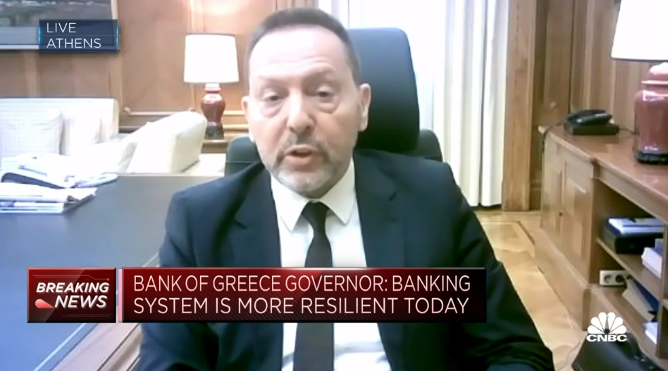 Στουρνάρας στο CNBC: Δεν κινδυνεύουν οι ευρωπαϊκές τράπεζες από την Credit Suisse