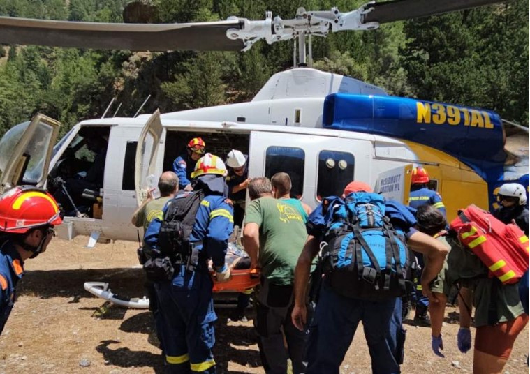 Φαράγγι της Σαμαριάς: Με ελικόπτερο διακομιδή τραυματία – Σοβαρή η κατάσταση της υγείας του