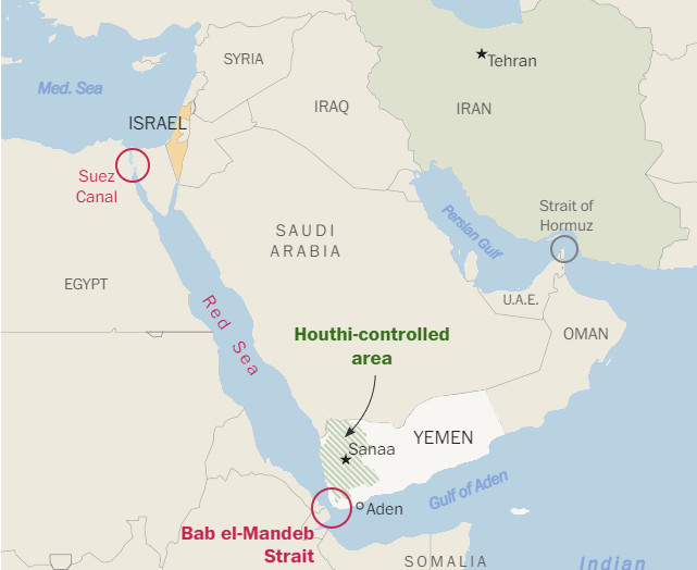 Ερυθρά Θάλασσα: Γιατί οι ναυτιλιακές αναστέλλουν τα δρομολόγιά τους – Το κρίσιμο πέρασμα που ελέγχουν οι Χούθι