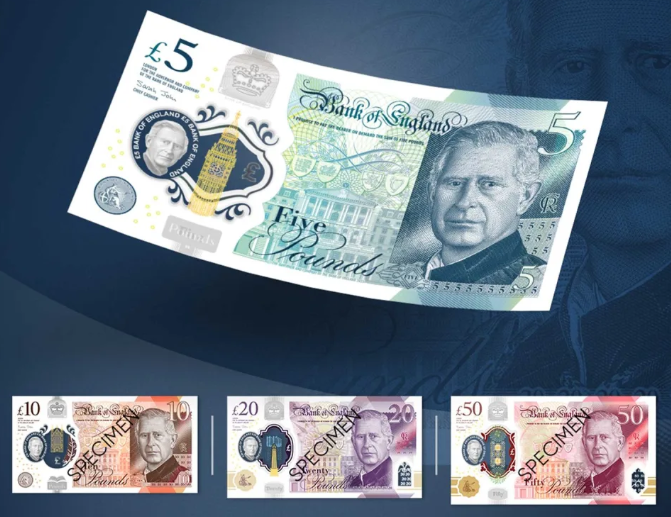 Βρετανία: Η BoE παρουσιάζει τα νέα χαρτονομίσματα με τον Βασιλιά Κάρολο