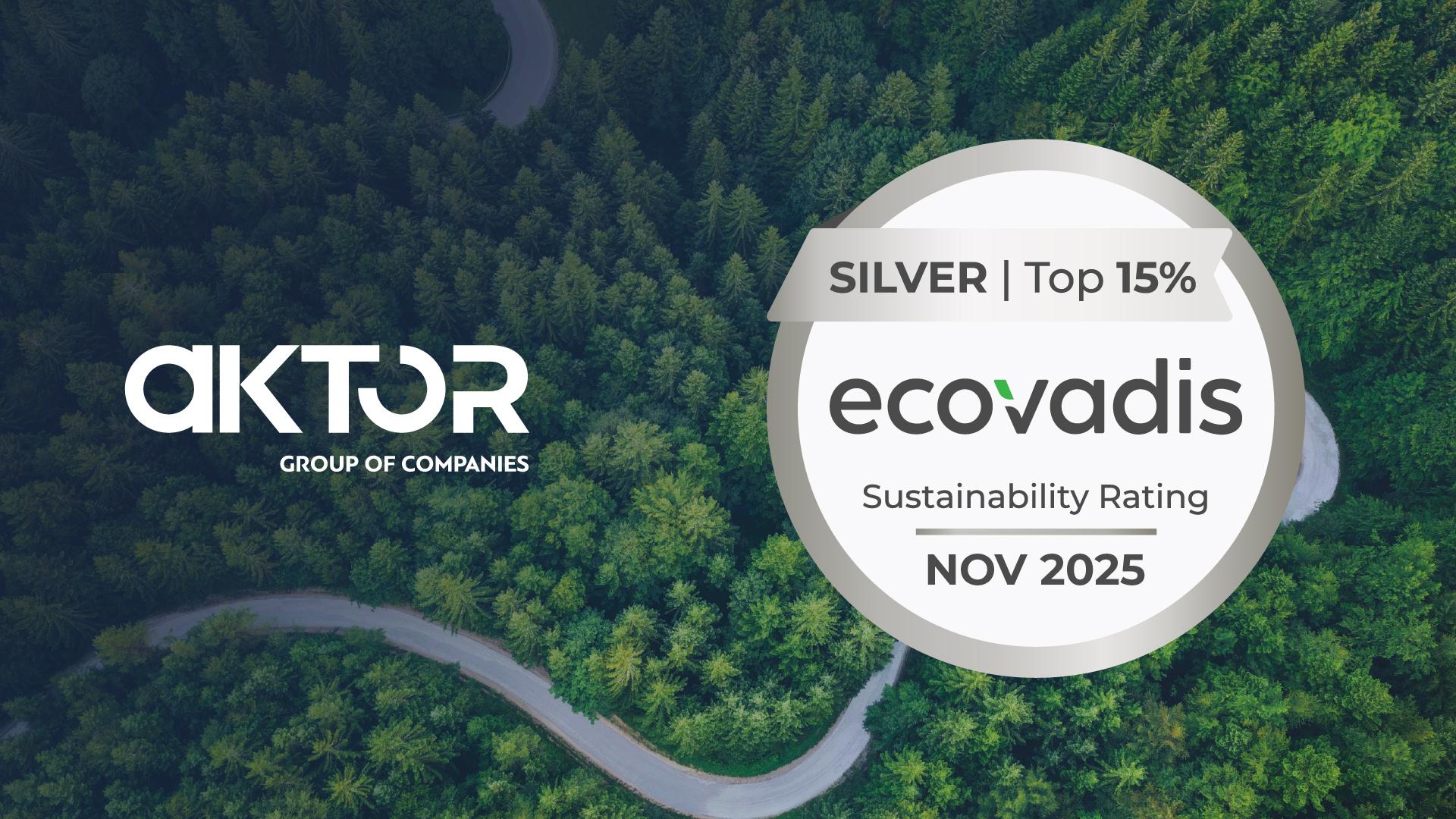 Όμιλος AKTOR: Απέσπασε τη διάκριση “Silver Medal Award” από την EcoVadis
