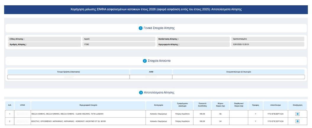 Εικόνα 18. Αποτελέσματα αιτήσεων (β)