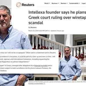 Υποκλοπές: Στο Reuters το ελληνικό PredatorGate – Ο Ντίλιαν αποδίδει την καταδίκη του σε προσπάθεια συγκάλυψης