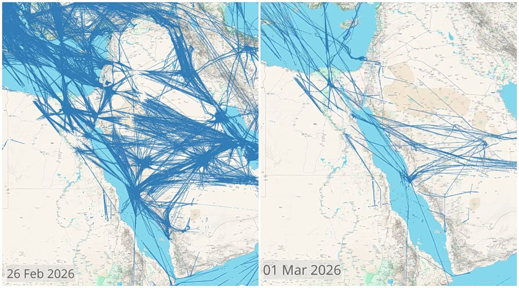 Flightradar24: Δραματικές αλλαγές στην αεροπορική κίνηση λόγω του πολέμου στη Μέση Ανατολή