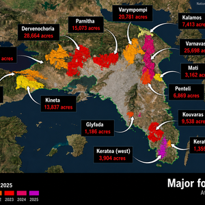 Nearly 40% of Attica’s Forests Burned in Nine Years
