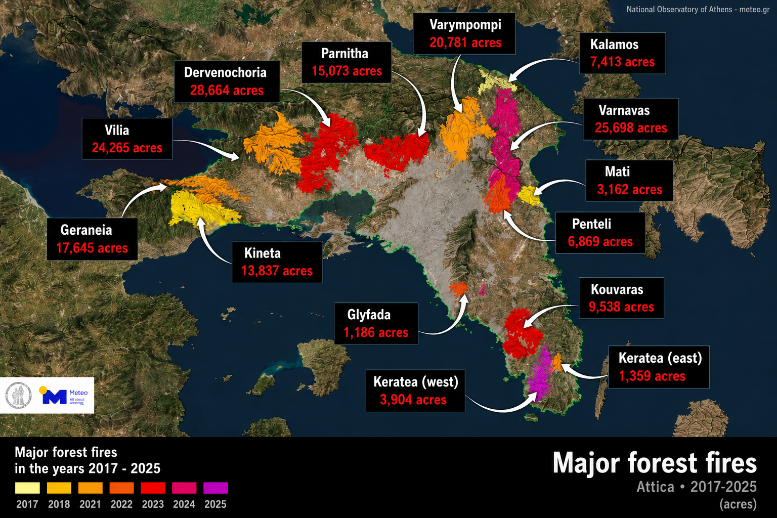 Nearly 40% of Attica’s Forests Burned in Nine Years