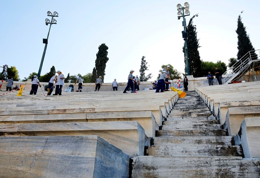 Panathenaic Stadium Marble Cleaning Draws Int’l Attention