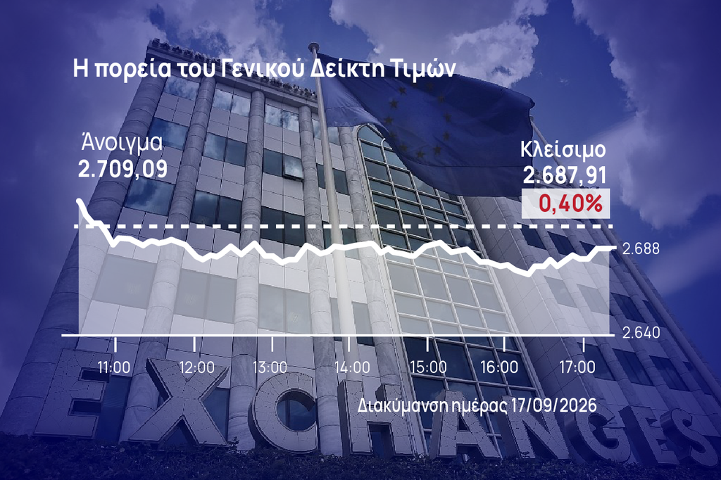 Χρηματιστήριο Αθηνών: Στο κόκκινο και πάνω από μισό δισ. ο τζίρος