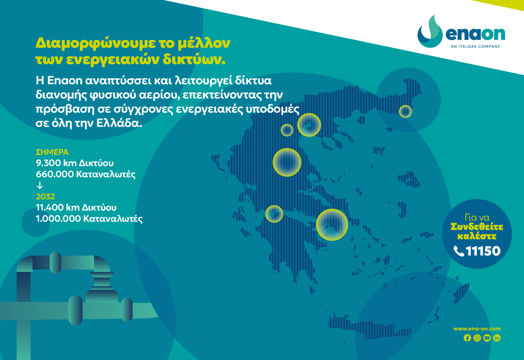 ENAON: Με επενδύσεις €1 δισ. αλλάζει το ενεργειακό τοπίο στην Ελλάδα