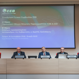 Γενικό Συμβούλιο ΣΕΒ: Παραγωγικότητα, επενδύσεις και ανταγωνιστικότητα στο επίκεντρο