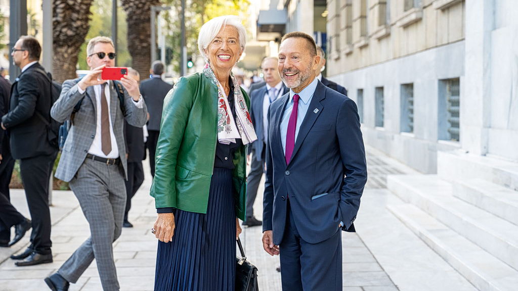 Stournaras Praises Lagarde as She Prepares to Leave ECB